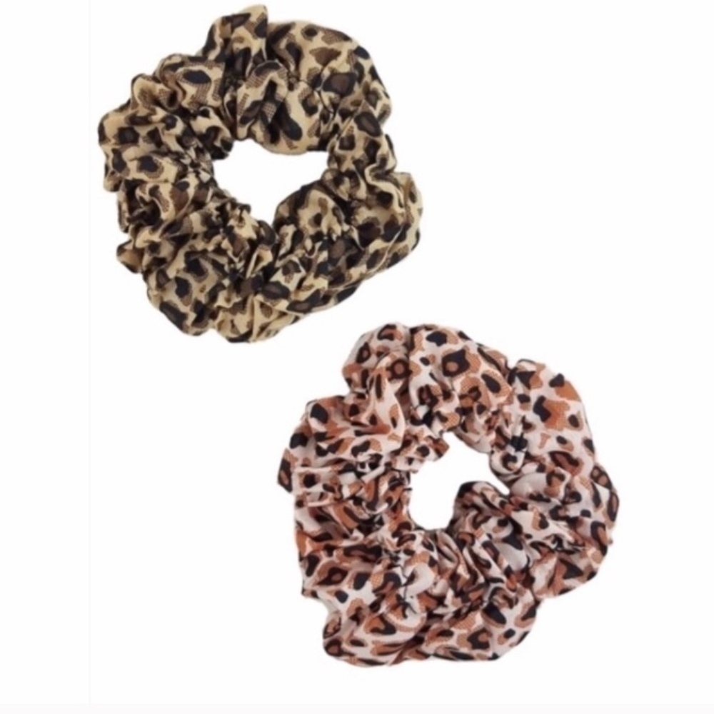 2 pack Leopard Scrunchies